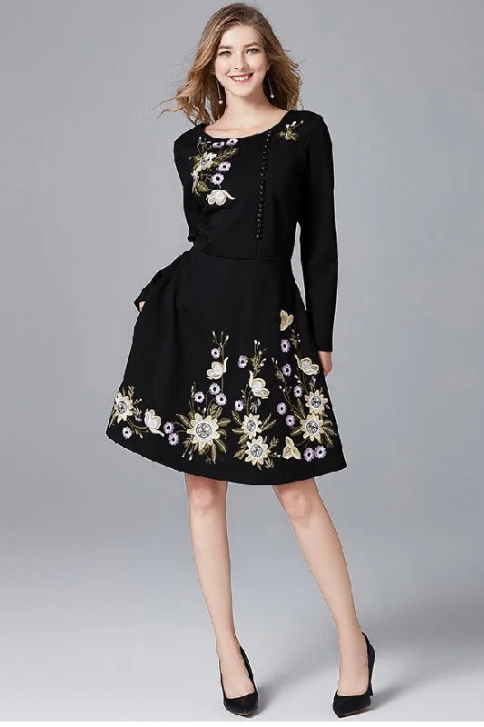 Flash Sale Starts Floral Embroidered Midi Dress