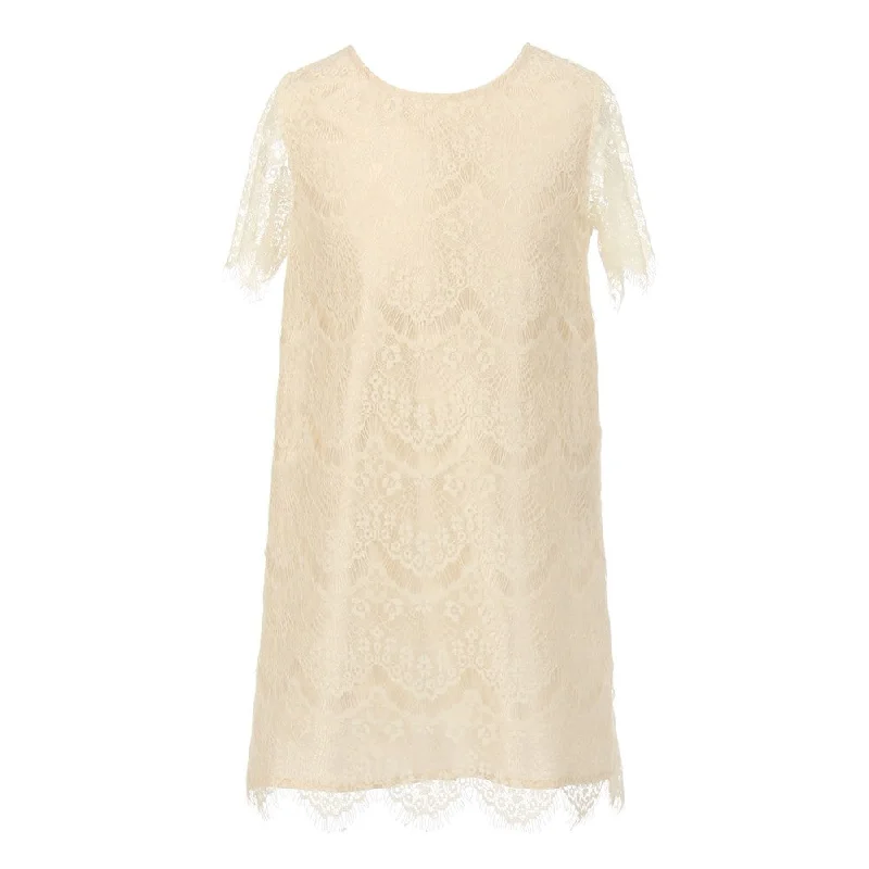 Sale Event, Prices Rock Little Girls Ivory Eyelet Lace Scallop Short Sleeved Party Dress 2-4T