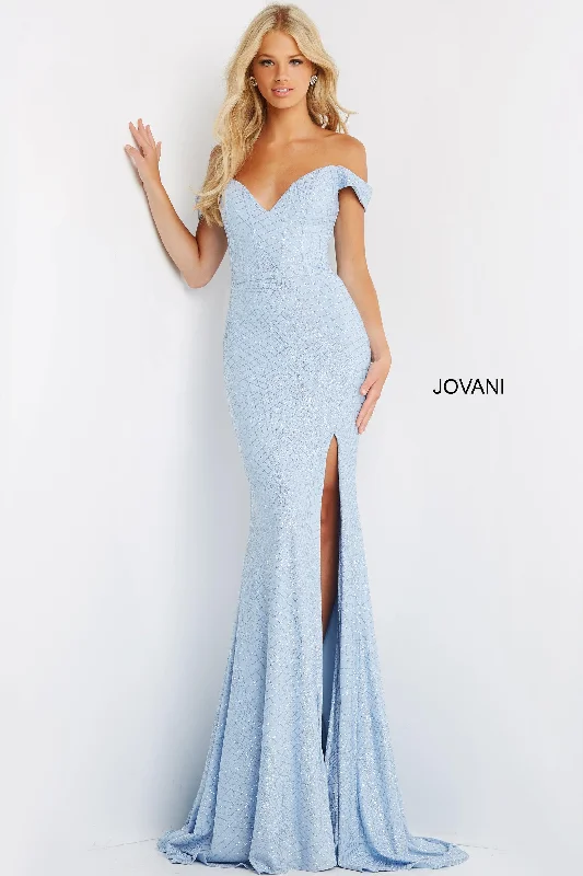 Workwear Fashion for Women Jovani 06281 Off Shoulder Long Formal Prom Gown