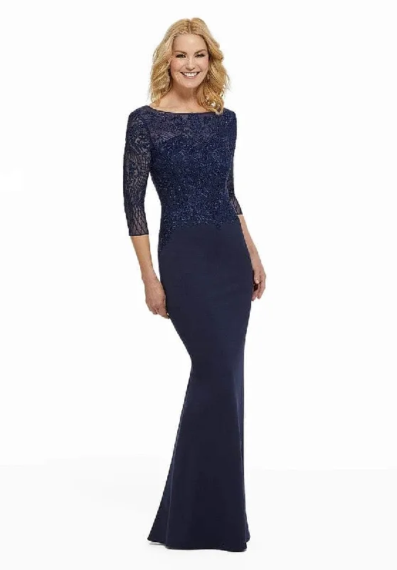 Chic Women’s Clothing MGNY By Mori Lee - Embroidered Bateau Jersey Evening Gown 72020SC