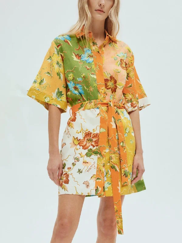 Eclectic Fashion Unique contrasting floral Charming print mini dress