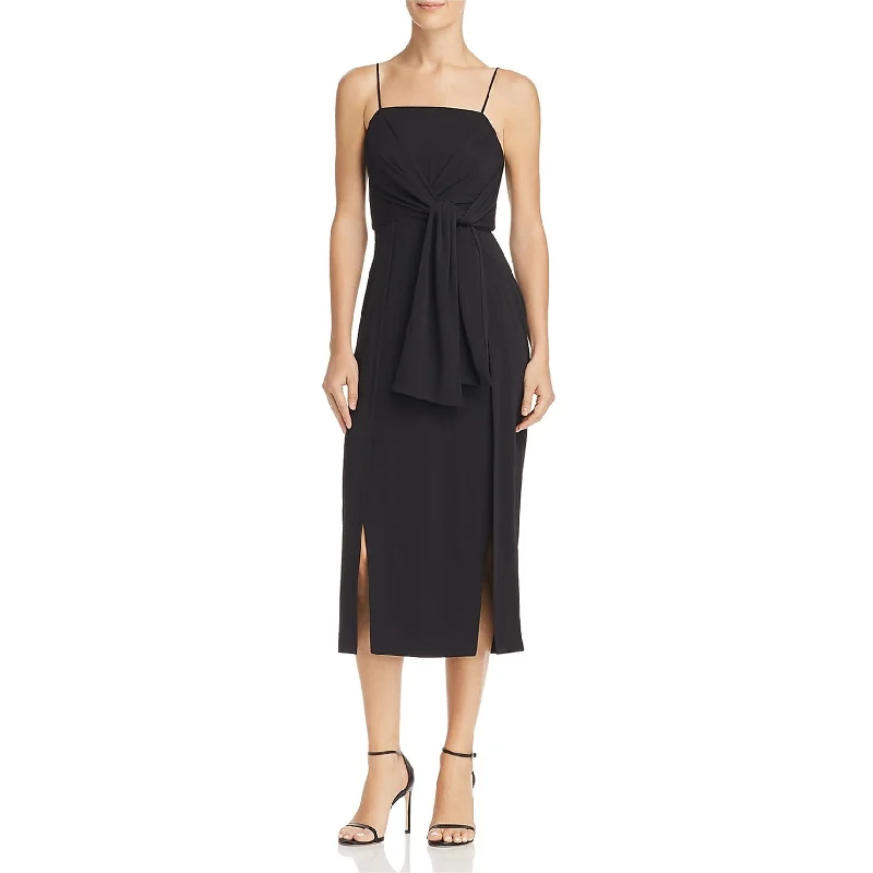 Clothing Sale C/Meo Collective Womens Tie-Front Sash Midi Dress, Black, Medium