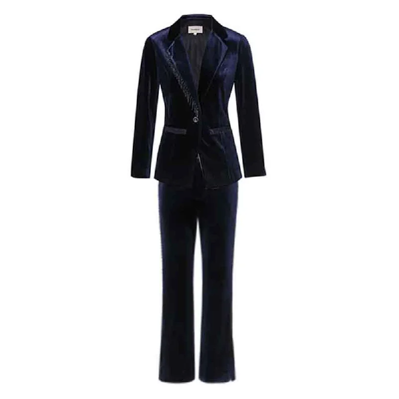 Chic And Comfortable Women's Dark Purple Velvet Pant Suits Set Ladies Tuxedos Formal Party Suit