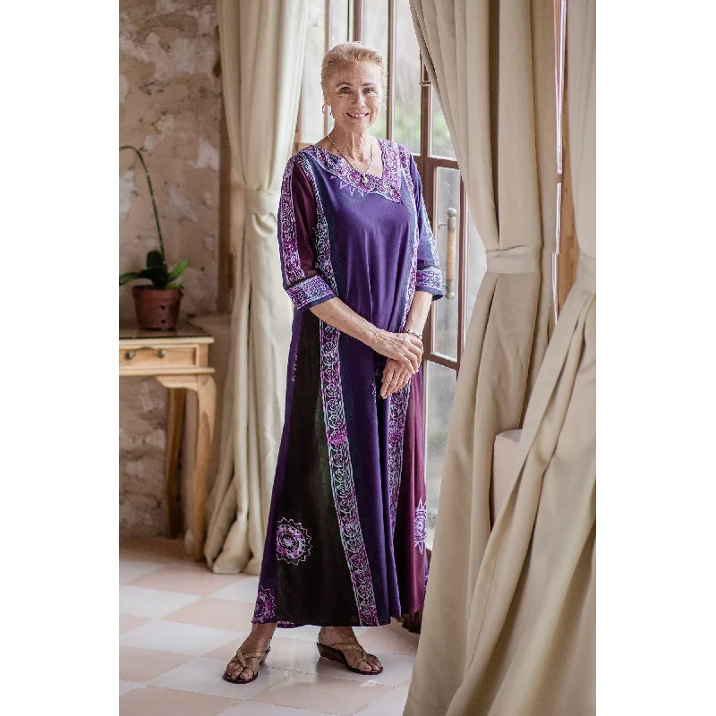 Women’s Clothing for Every Occasion Novica Handmade Vintage Magenta Batik Batik Rayon Maxi Dress