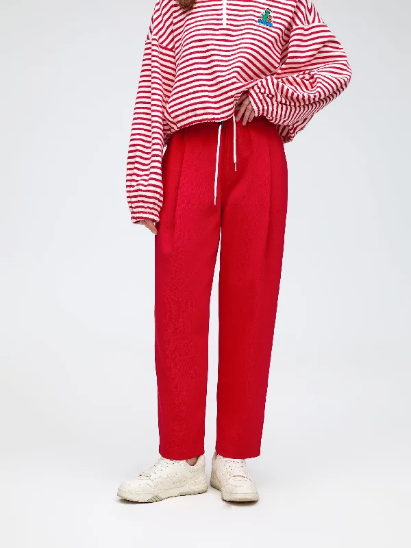 Must Haves Red Harlequin Knit Pants