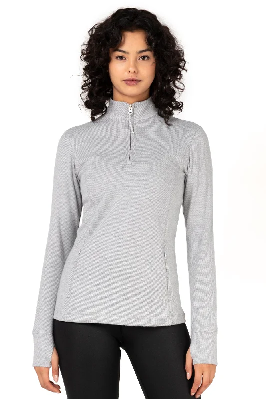 Fashion Women's Clothing Equinox 1/4 Zip Double Brushed Jacquard Sweater