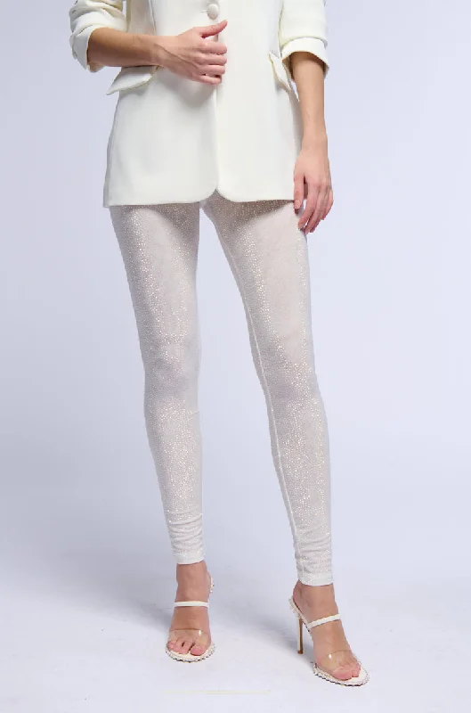 Trendy Boutique Online CLARISSA EMBELLISHED MESH LEGGINGS IN WHITE