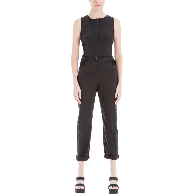 Seasonal Clearance Max Studio London Womens Orianne Belted Jumpsuit, Black, Small