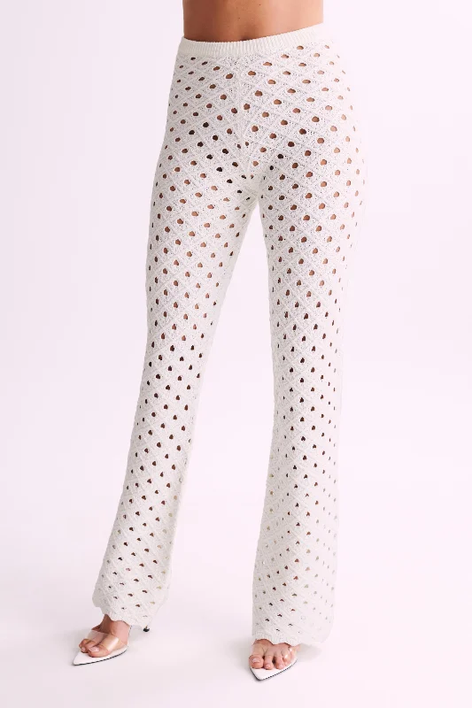 Best Online Clothing Boutiques Santana Crochet Pants - Ivory