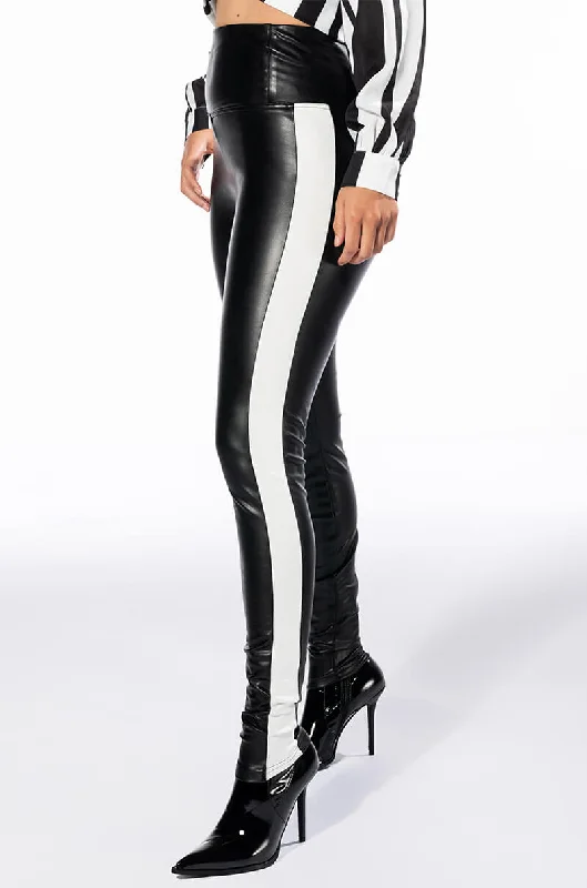 Cheap Women's Clothing Online SLIM THICC FAUX LEATHER LEGGINGS WITH STRIPE