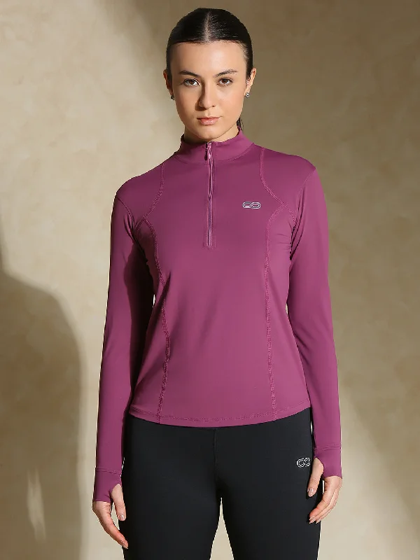 Fashion Forward Femme Women's Ath Runner Zip Neck Tulip Wood