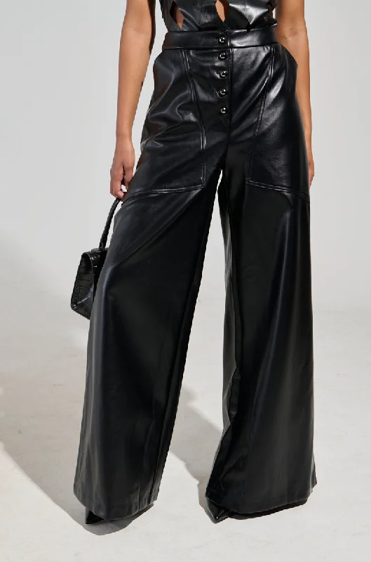 Clothes Woman ASHLYN FAUX LEATHER PANT IN BLACK