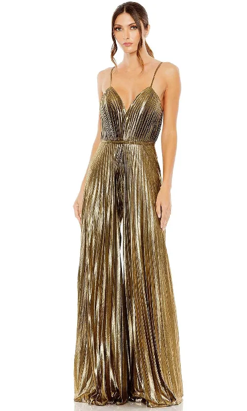 Clothing Brands Ieena Duggal 27143 - Metallic Pleated Jumpsuit