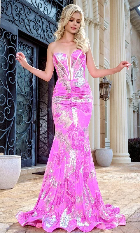 Vintage Fashion Portia and Scarlett PS24317 - Strapless Sequin Prom Gown