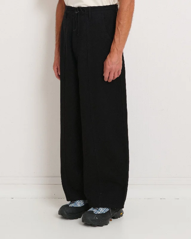 Women Clothing Document Pants - Black Slub