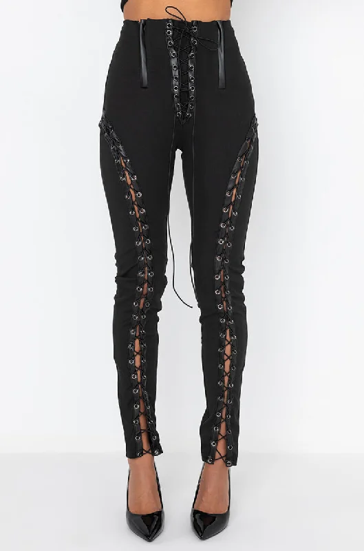 Women's Fashion Clothing fOLLOWING THE CURVES LACE UP LEGGING