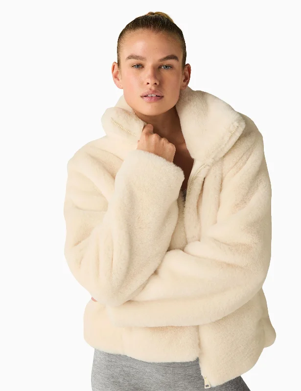 Embrace New Fashion Faux Fur Jacket - Fresh Snow