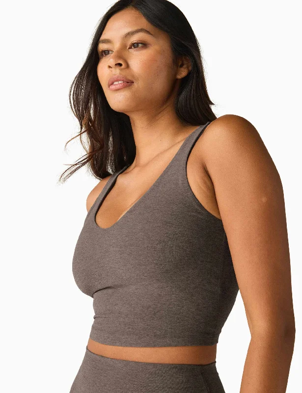 The Latest Fashion Trends Spacedye Good Day Cropped Tank - Soft Umber Heather