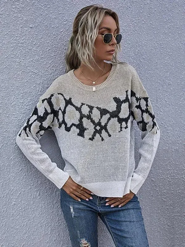 Stylish Savings Wild Pattern Pullover Sweatshirt Sweater Women