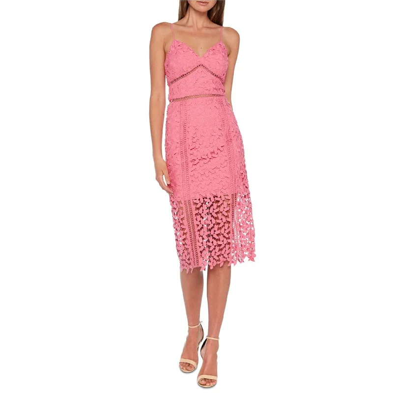 Clothes For Sale Bardot Womens Roxy Lace Midi Dress, Pink, 6