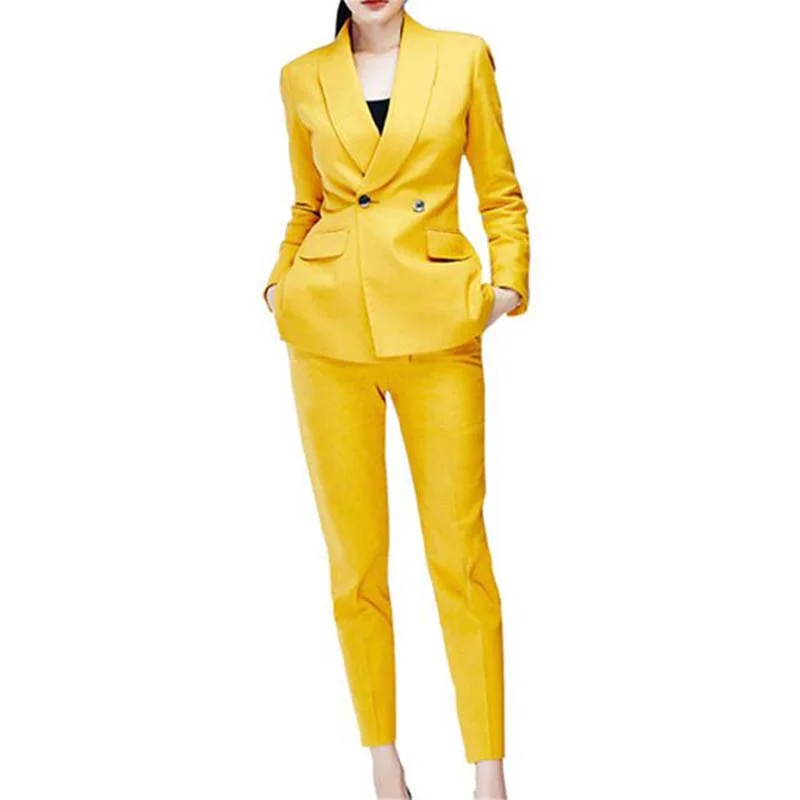 Premium Fabrics Women's Blazer Suits Two Piece Work Pant Suit Office Lady Suits Sets