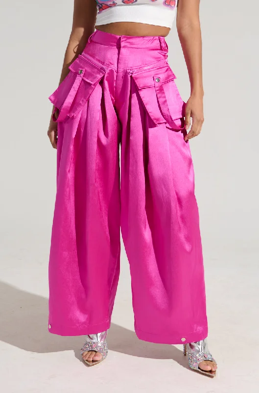 Trendy Outfits For Girls A MOMENT APART WIDE LEG TROUSER WITH POCKETS IN PINK