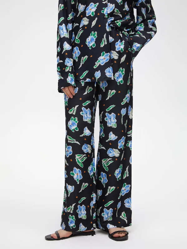 Summer Deals Floral Silk Wool Trousers