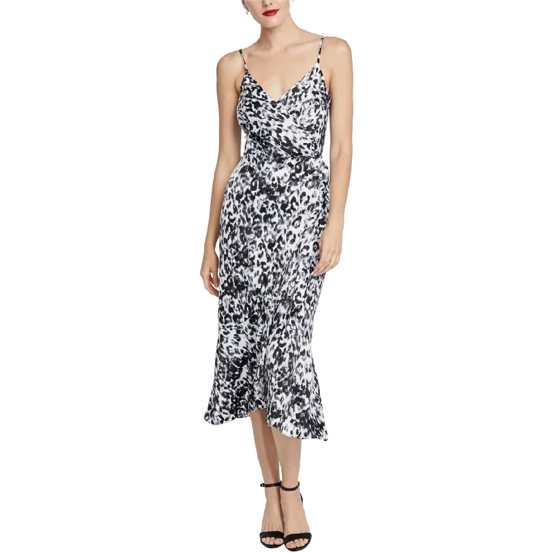 Trendy Women’s Apparel for All Seasons Rachel Roy Womens Animal Print Midi Dress, White, 2