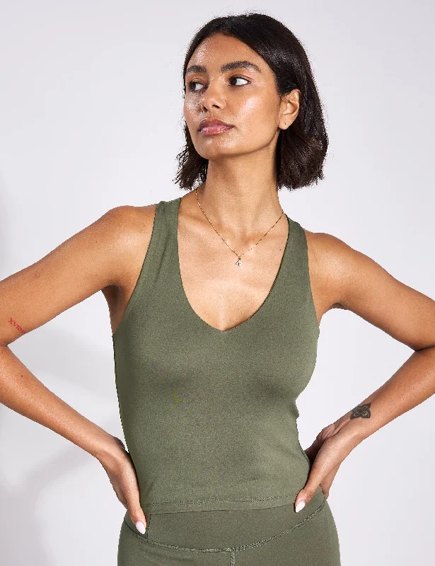 Chic And Edgy Zoe Tank - Cured Green