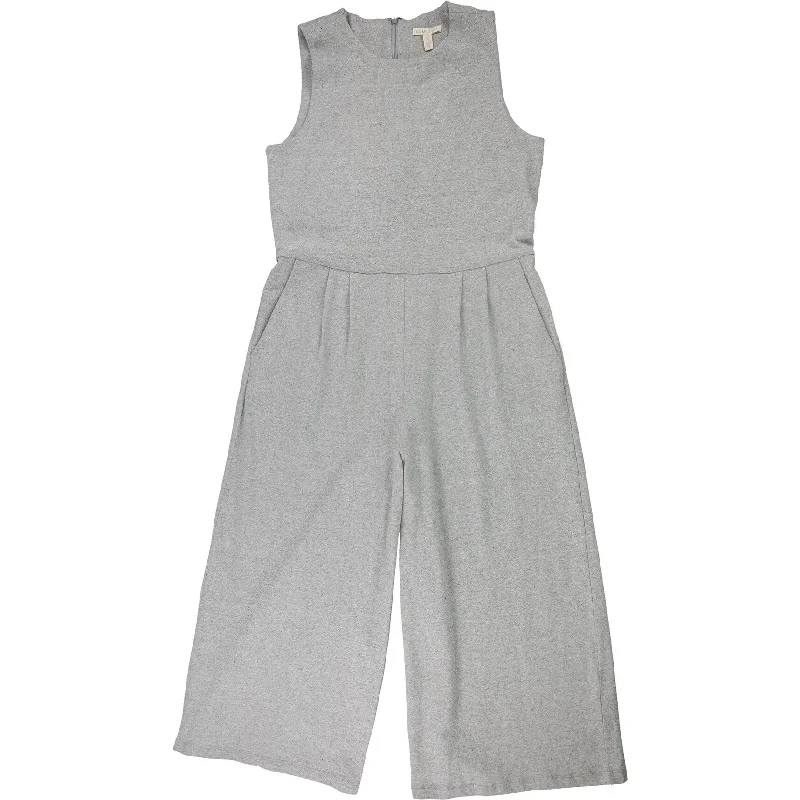 Daily Essentials Eileen Fisher Womens Cropped Jumpsuit, Grey, Small