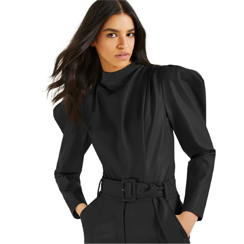 Flash Sale, Don't Miss I-N-C Womens Faux Leather Bodysuit Jumpsuit