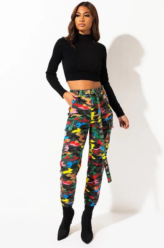 Outfits For Women SEXY CAMO CARGO JOGGER PANT MULTI